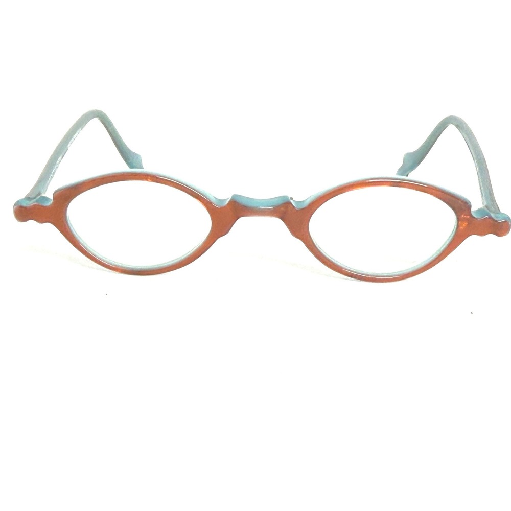 Anne et Valentin PIOU 8L Eyeglasses Frames Teal Orange Made in France Oval Small